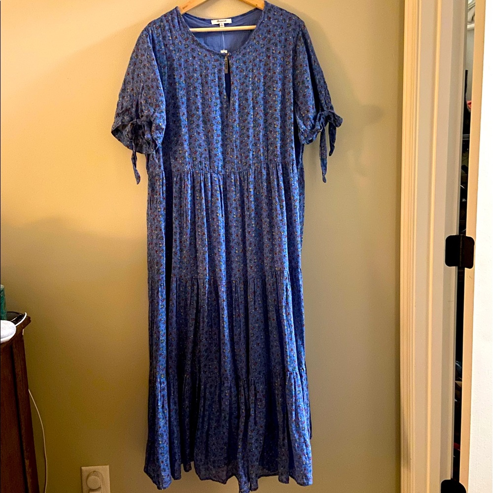 NWT Madewell, XL, Blue Floral Maxi Dress